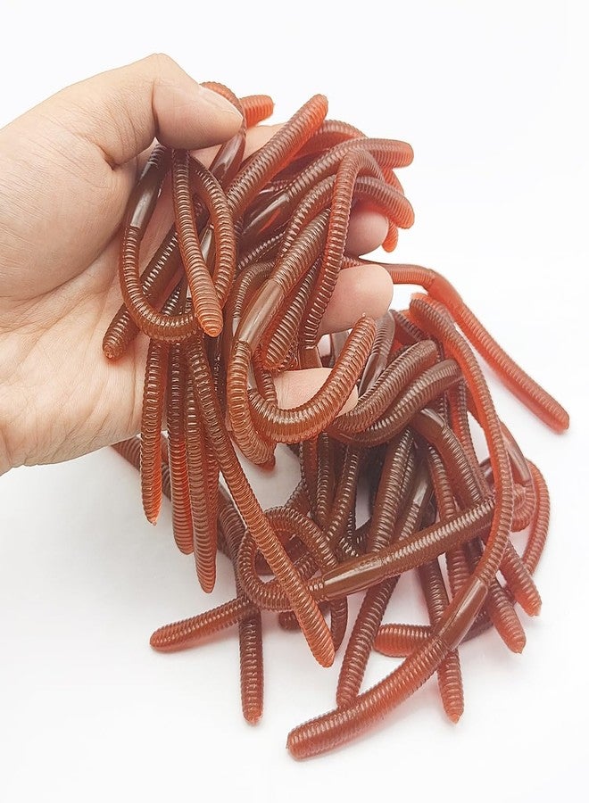 XYQMLY 30 Pcs 7.1inch/18cm Soft Fake Earthworms Faux Lifelike Stretchy Rubber Earthworms, Plastic Worms Fishing Lures Baits for Halloween April Fool's Day Party - Image 3